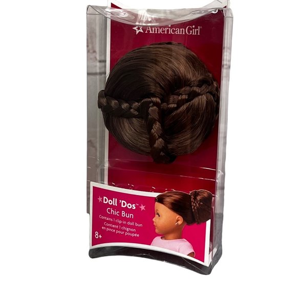 American Girl Doll Dos Chic Bun Clip in Chignon Wig 2013 Brown Hair 18" Dolls - Picture 1 of 5